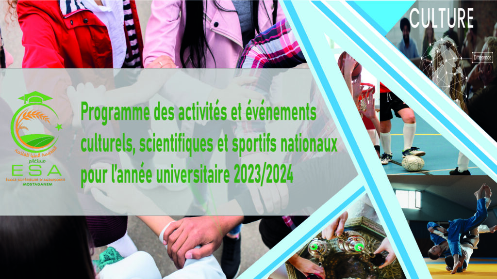 Programme des activités et événements culturels, scientifiques et sportifs nationaux pour l’année universitaire 2023/2024